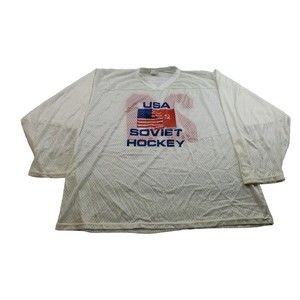 Vintage - CCM Maska USA Soviet Hockey Mesh Jersey - Size XL